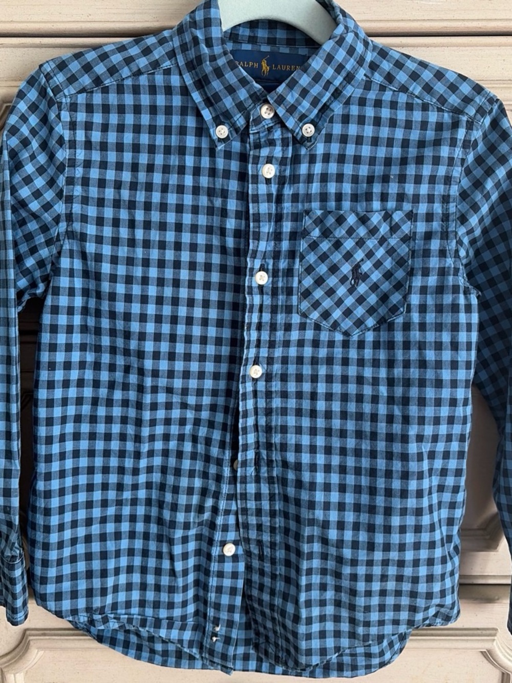 Ralph Lauren Blue & Navy Gingham Button-Down Shirt